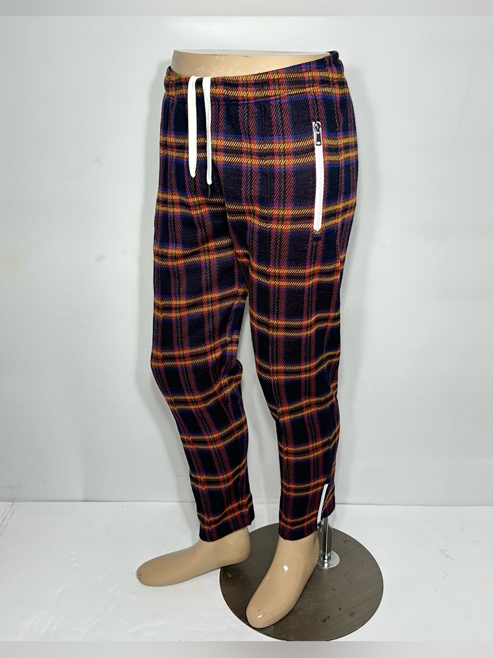 TODD SNYDER NYC Multicolor Plaid Wool Blend 28" Track Pants Men's Medium EXC.!